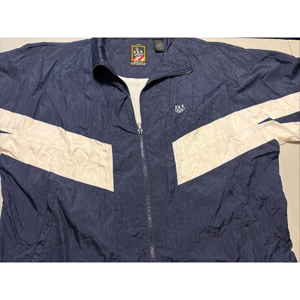 VTG '96 Olympics Team USA Windbreaker Lined Jacket Full Zip Front XL JCPenney